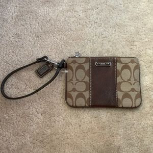 Coach brown wristlet!